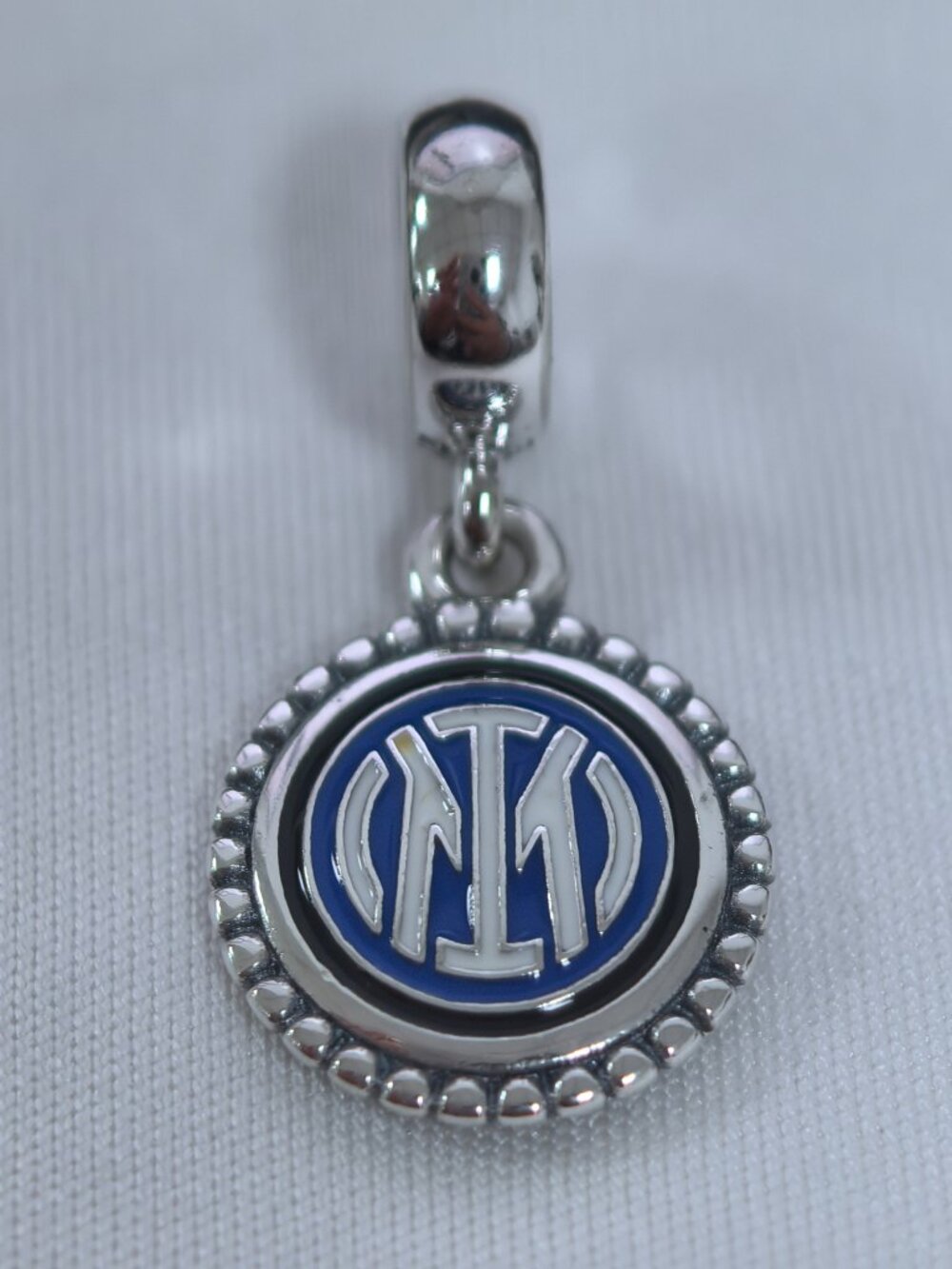 Pandora Inter Milan Football Soccer Logo Team Moments Charm, S925 Silver Jewelry